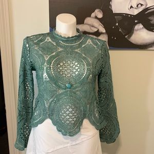 Sage Green Crochet Top